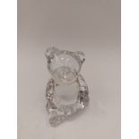 A West German Princess house lead crystal teddy bear figurine, original sticker 9cm high