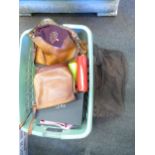 A selection of handbags and satchels including Barbour and Mulberry, three boxed ladies shoes