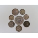 George III (1760-1820): A collection of silver coinage from halfcrown down to sixpence. Laureate and