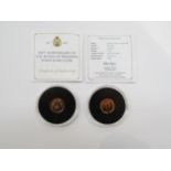 Two Jubilee Mint 9ct gold coins 100th Anniversary of the House of Windsor, Tristan Da Cunha