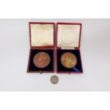 A Victoria Diamond Jubilee cased bronze medal, a small white metal medal and a cased Edward VII