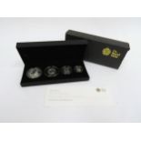 A Royal Mint 2008 Britannia four coin silver proof set with certificate and box
