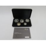 A Royal Mint 2008 "Family Silver Collection", five coins in Sterling and Britannia silver, with