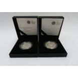A Royal Mint 2008 £5 piedfort silver proof Elizabeth I commemorative, plus a 2009 Henry VIII £5