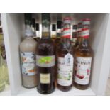 21 bottles of mixed syrups including Giffard, Monin and William Fox
