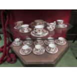 An Aynsley part tea service with floral decoration