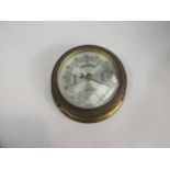 A Viking Weilbach & Co. Copenhagen, brass circular wall mounting barometer, 15cm diameter