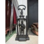 Stamped Coalbrookdale a cast iron doorstop of standing knight, 45cm high