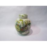 A Masons lidded ginger jar, white ground with floral decoration, 23cm high