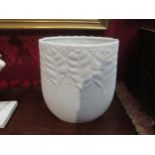 A Royal Handarbeit Bavarian white porcelain vase, with leaf design, 17cm tall