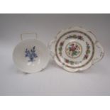 A revival Lowestoft 2000 porcelain blue and white bowl and a Coalport "Ming Rose" biscuit tray