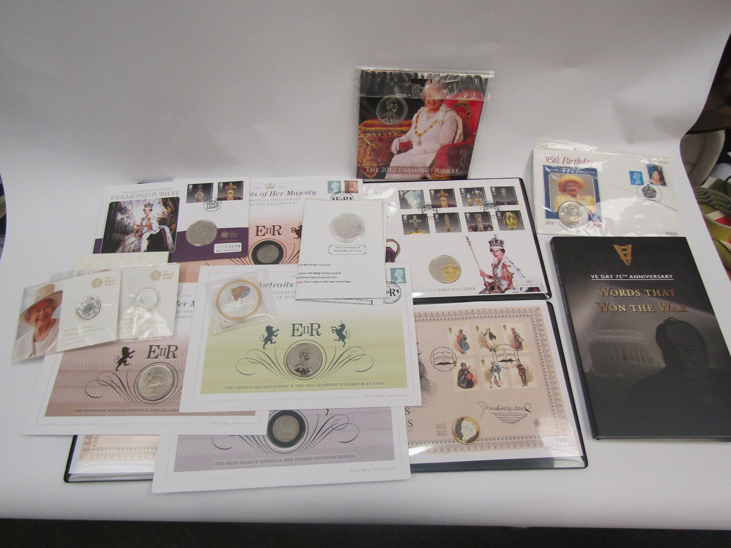 A collection of Royal and Westminster Mint presentation coins and first day cover coins, etc