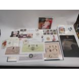 A collection of Royal and Westminster Mint presentation coins and first day cover coins, etc
