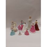 A group of lady figures; Royal Doulton, Coalport, etc (10)