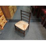 A late 19th Century rush seated child's chair