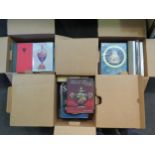 Three boxes containing assorted antique reference books