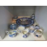 Fifteen pieces of small 19th Century blue and white pottery including child's tureens and jugs, some