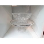 A crystal trifle bowl and cake stand, boxed (2)