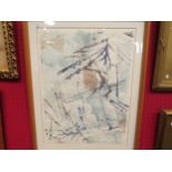 JOHN COLLINS (1918-1999) An abstract watercolor "Whale song of the Earth", signed "Collins '72",