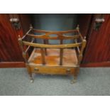 A reproduction Regency mahogany Canterbury, single drawer