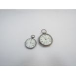 Two pocket watches; one silver example by W.C. Spikins, Upton Park, the other marked 'fine