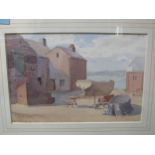 W.S. MARTIN: A watercolour of "Boatyard, Port Madoc, Wales", signed lower left, framed and glazed,