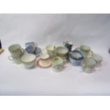 A collection of antique coffee cans, tea bowls and cups and saucers including Worcester, Miles Mason