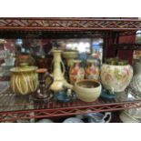 A small collection of assorted ceramics including pair of Chinese export vases, Wedgwood style