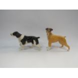 Two Royal Doulton dog figures, Boxer and Springer Spaniel