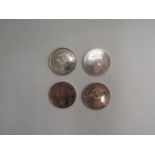 Four silver coins depicting Laxmi and Ganesh, marked Jalan 999 fine silver, 20 grams