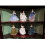 Six Royal Doulton figures "Geraldine", "Pamela", "Jennifer", "Tracy", "Elizabeth" and "Fragrance" (