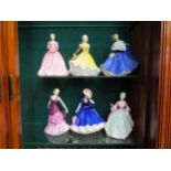 Six Royal Doulton figures "Mary", "Elaine", "Diana", "Ninette", "Eleanor" and "Sweet Memories" (6)