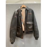 A 1990s Avirex USA gentleman's leather flying jacket with 1941-1991 design to reverse, size XXL