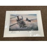 A Michael Rondot limited edition print ‘By Day, by Night’ depicting Chinooks in flight, pencil