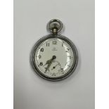 An Omega pocket watch, military issue, stamped G.S.T.P. F032136
