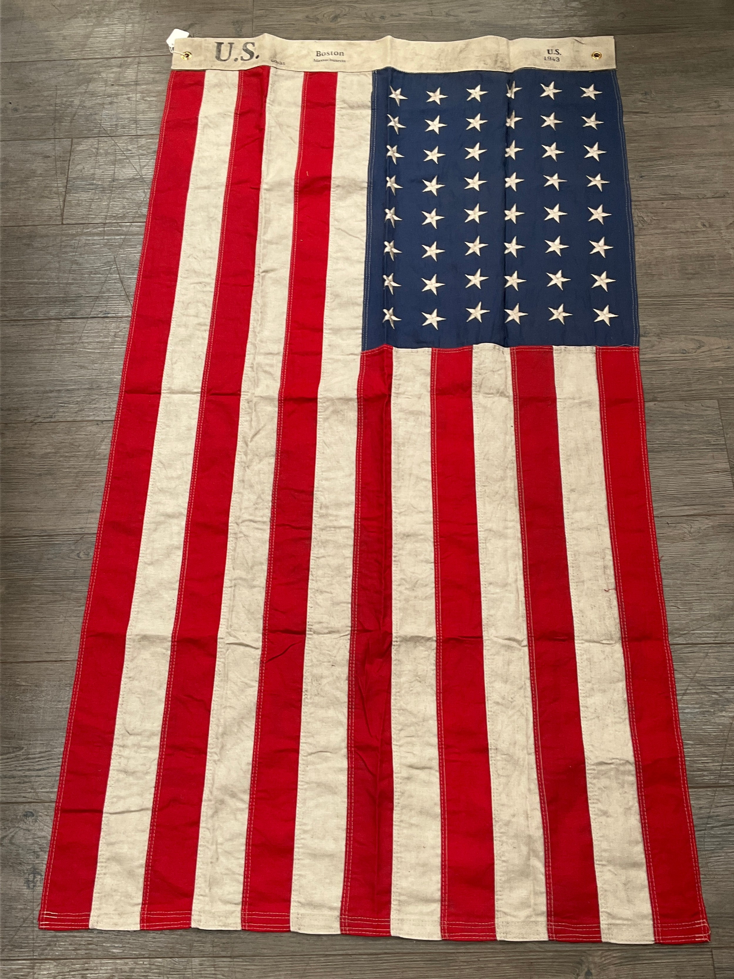 A reproduction US flag bearing 1943 date