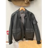 An Aviation Leathercraft 'Royal Air Force Tornado 25 Squadron' black leather jacket, size 42 regular