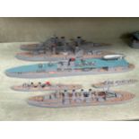 Six handcrafted ship models 1:700 scale: HMS Princess Royal, HMS Agincourt, HMS Swift, HMS