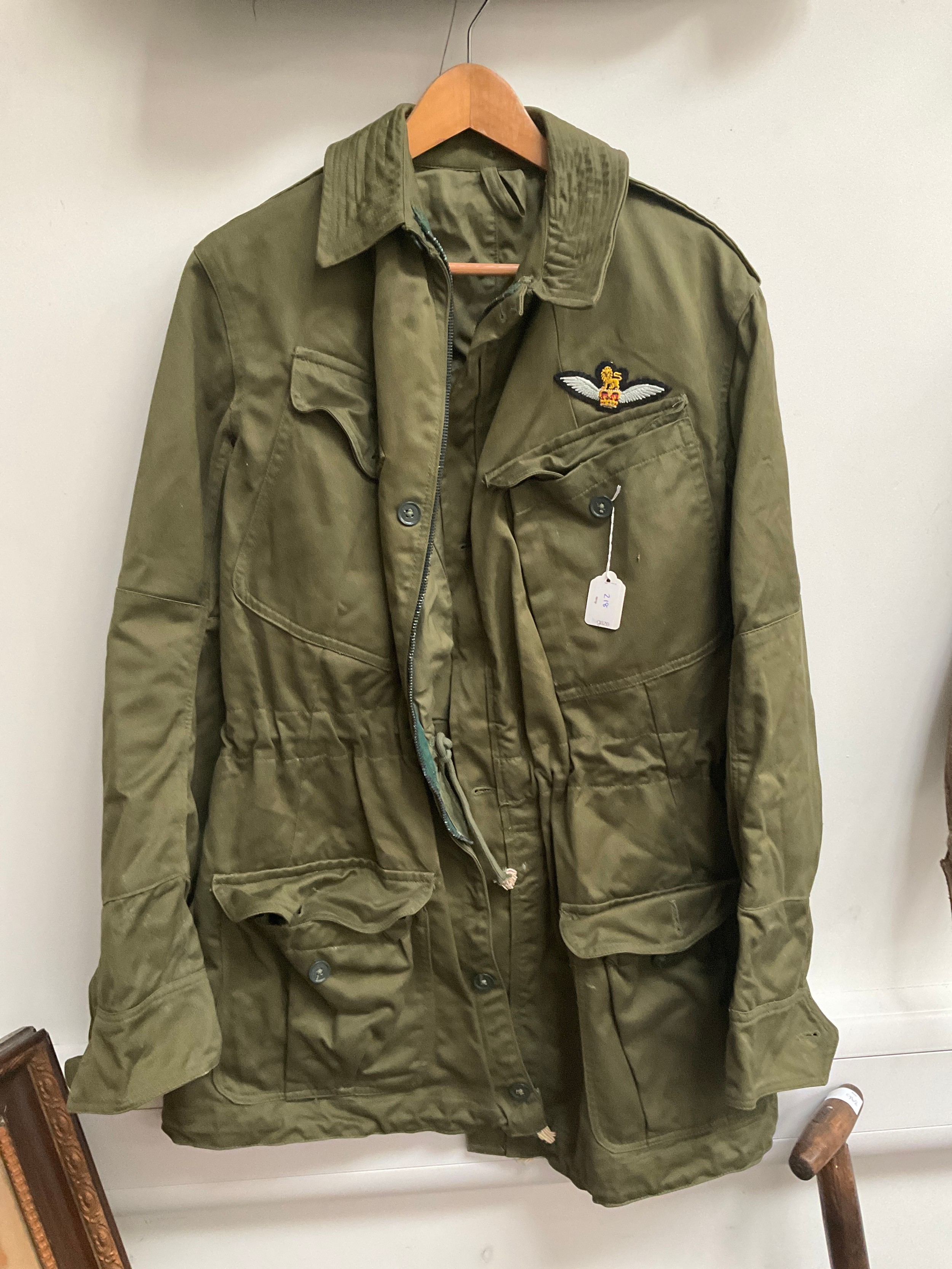 A British 1960 Pattern Combat Smock size 8, with RAF insignia