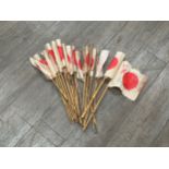 A quantity of Japanese paper and bamboo patriotic flags, thought to be WWII era