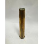 A WWII British 40mm Bofors shell case, dated 4/42