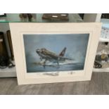 A Michael Rondot limited edition print depicting English Electric Lightning aircraft on runway, with