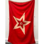 A Soviet Russian/USSE Naval flag circa 1990, Jack/Fortress with markings