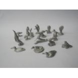A group of 18 minature lead Birds of Canada figures, most marked "W" and dated 2000-2012