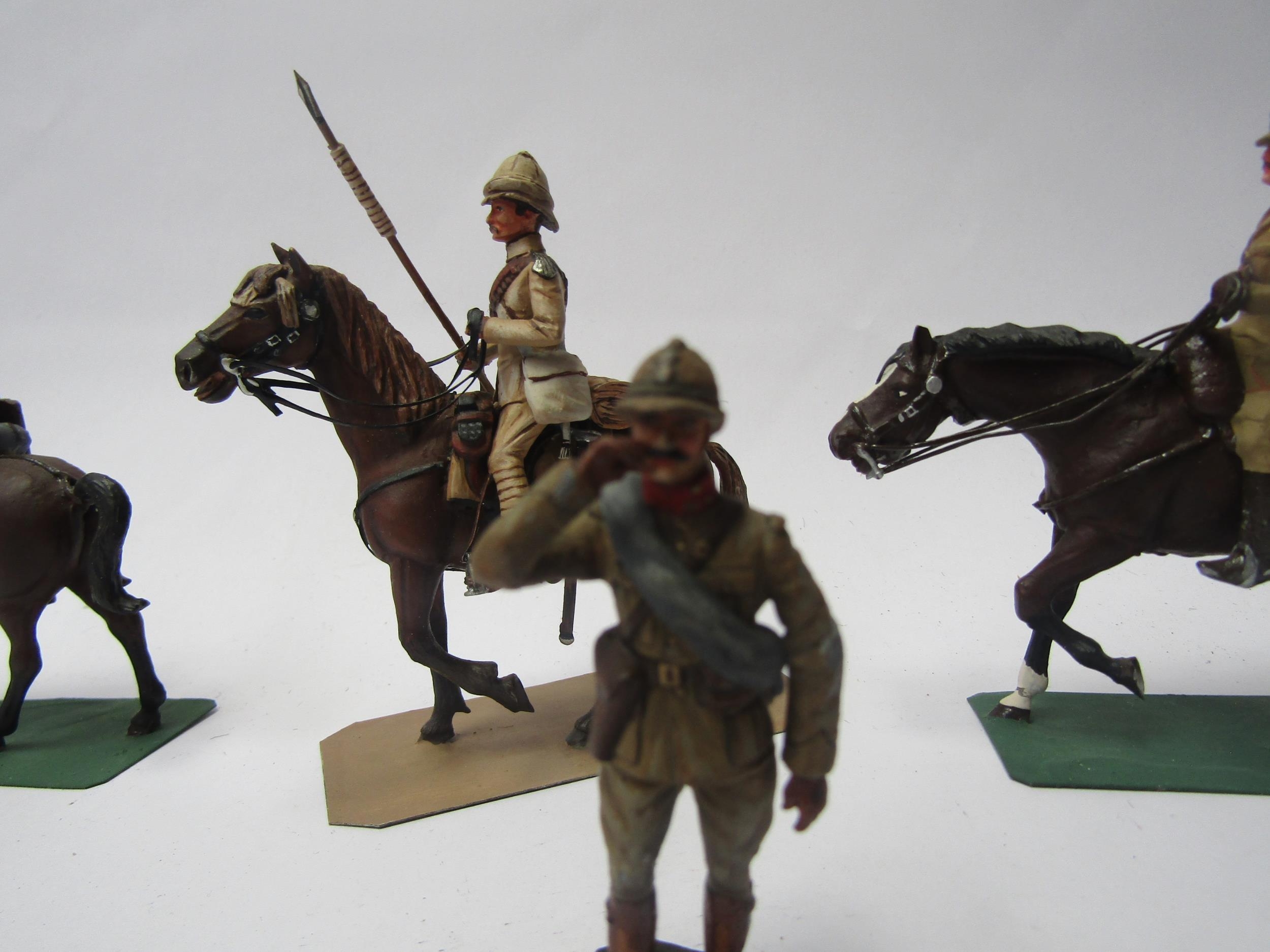 A collection of lead figures of WW1 era British Army servicemen including mounted officers and - Image 4 of 5