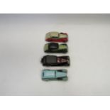 Four unboxed 1:43 scale diecast Jaguar cars to include Gems & Cobwebs, DCM and two DG examples