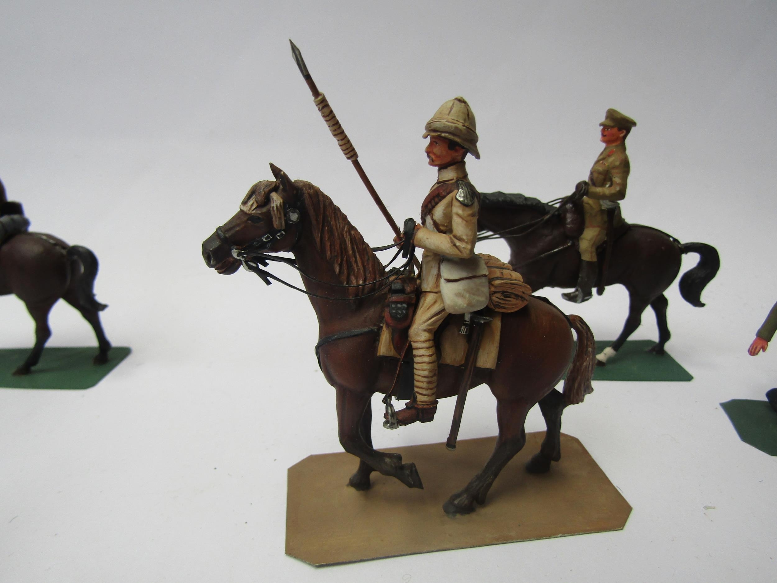 A collection of lead figures of WW1 era British Army servicemen including mounted officers and - Image 5 of 5
