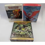 Three Dungeons & Dragons fantasy role playing game sets to include Wizards Of the Coast Basic