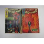 Marvel Comics 'The Amazing Spider-Man' #50 (1967) pence copy and #75 (1969) cents copy, cover