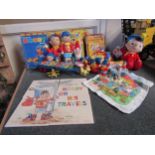 A collection of Enid Blyton's Noddy toys, books and collectables including boxed Corgi Talking Noddy